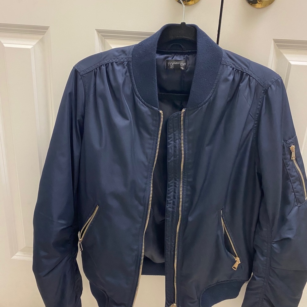 Top shop navy bomber jacket